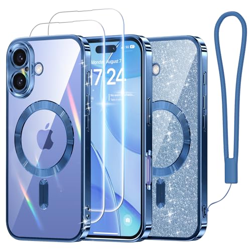 Coque iPhone 16 antichoc bleu foncé protège objectif et écran - 4