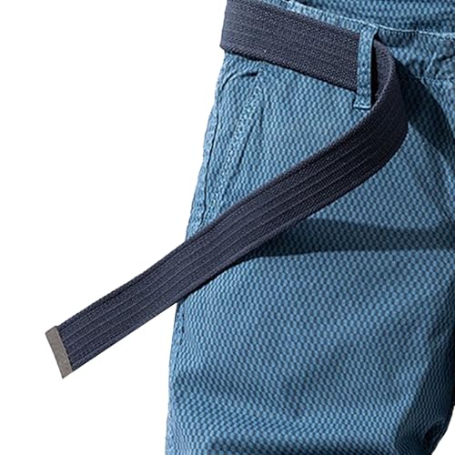 Short cargo en sergé de coton bleu style militaire coupe décontractée - 2