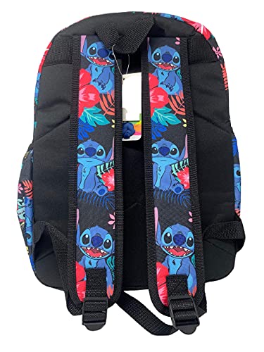 Disney Lilo and Stitch Allover Print Black 16 inch Girls Large School Backpack-black3