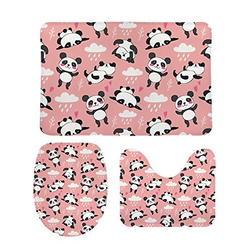 Tapis de bain anti-glisse panda rose pour sécuriser le sol