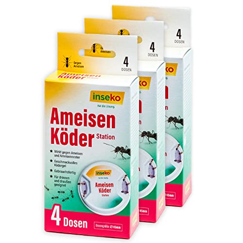 inseko Ameisen-Köderstation I Ameisenköderdose I Ameisengift gebrauchsfertig für innen und außen (12 Dosen)