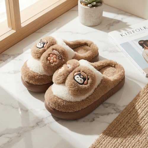 Image of VRITRAZ Women's Comfort Slip On Closed Toe Warm Winter House Clog Indoor Slipper with Cute Print and Degins