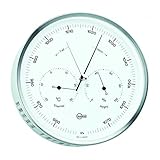  Barigo Wetterstation Baro/Thermo/Hygrometer Steel mit Hintergrundbeleuchtung, Ø 16,2cm