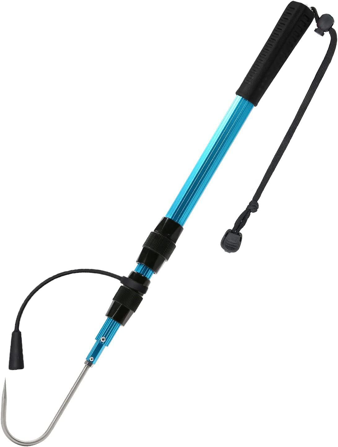 SANLIKE (Expansion length 59.06") - Fishing Gaff,Telescopic Fish Gaff with Stainless Spear Gaff Hook of Saltwater Offshore Ice Tool, Aluminium Pole and Soft EVA Handle