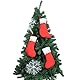 CCINEE Weihnachtsstrümpfe für Weihnachten DIY Zubehör, Kamin hängende Strumpf rot Vliesstoff mit goldenem Rand