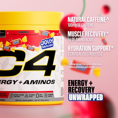 C4 Energy + Aminos Powder, Jolly Rancher Cherry, 30 Servings - image 3