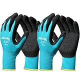Breathable Garden Gloves 2 Pairs, Stretchy Anti-Slip Work Gloves for Women & Men, Lightweight & Flexible for Weeding, Planting, Household Chores and DIY (Blue, S/M/L) (Blue, M)