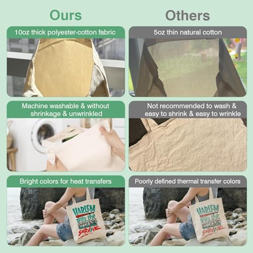 Lzerking 50-Pack Sublimation Tote Bags