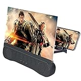CHANGAIDA 12 Inch Phone Screen Maginifier with Bluetooth Speaker Foldable Phone Holder Suit for All Smartphones