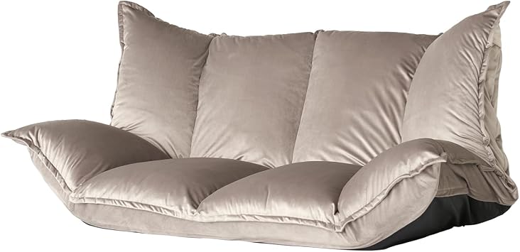 Lowya Floor Sofa, Low Sofa, 2 Seats, Width 45.7 inches 116 cm, Velvety