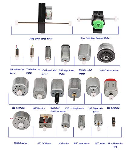 Yeeco 20 PCS Electric DC Motor Engine Driver Set Centric Output Shaft with Gears for Technology Model DIY