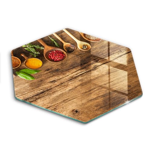 Planche à découper en bois héctagonale 40cm Wallfluent Cuisson Résistance - 2