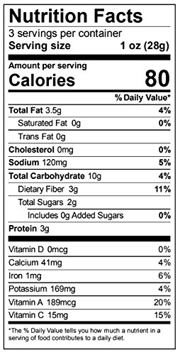 Brad's Plant Based Organic Veggie Chips, Kale, 3 Bags,9 Servings Total