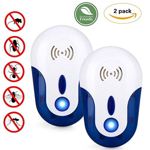 Foneso Électronique à ultrasons Pest Control, 2 Pack Plug dans schädling Ver pilote mäusevert Reiber Indoor Souris, Moskito, peste, contrôle Repeller rongeurs insectes ravageurs 100% Si
