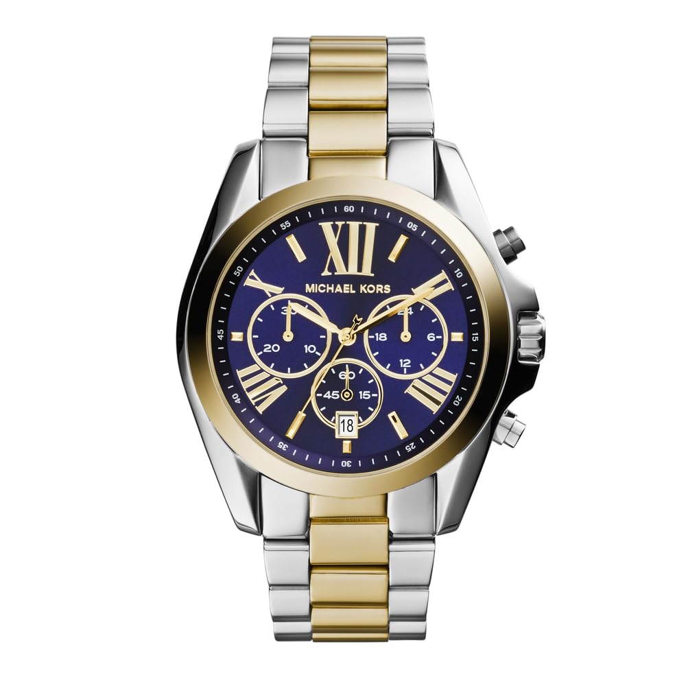 Michael Kors Bradshaw Watch for Women, 43mm Quartz Chronograph Movement with Stainless Steel Strap