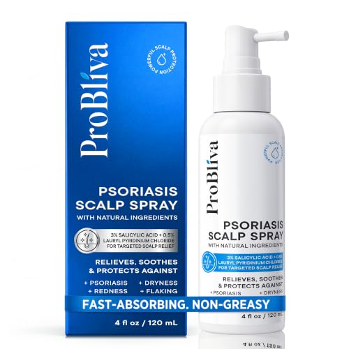 Image of ProBliva Psoriasis Scalp Spray: Scalp Treatment for Psoriasis, Dandruff & Seborrheic Dermatitis - On-Demand Itch Relief - Helps Relieve Flaking, Scaling & Dryness - Lightweight & Non-Greasy - 4 fl.oz