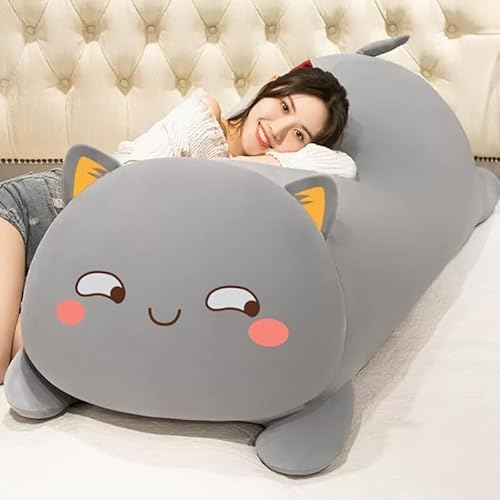 Rutexc 特大猫ぬいぐるみ 枕付き 多機能ぬいぐるみ 癒し おもちゃ 男の子 女の子 睡眠用 ハグクマ 動物マット 誕生日プレゼント ふわふわ かわいい 100cm