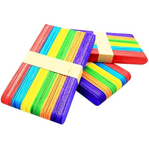 500 pcs,6 Inch,Jumbo Craft Sticks,Rainbow Sticks,Colored Tongue Depressors for Classroom,Creative Projects,Arts and Crafts Cover