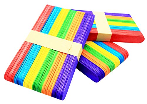 500 pcs,6 Inch,Jumbo Craft Sticks,Rainbow Sticks,Colored Tongue Depressors for Classroom,Creative Projects,Arts and Crafts