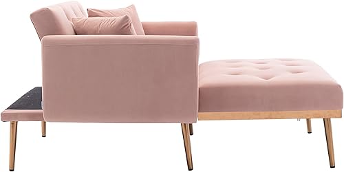 Miniatura 7 de Silla decorativa moderna de 40.94 pulgadas de ancho con respaldo ajustable de 3 ángulos + 2 almohadas, sillón reclinable y otomano tapizado