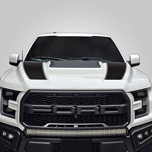 Factory Crafts Hood Racing Stripe Graphics kit 3M Vinyl Decal Wrap Compatible with Ford F-150 Raptor - //coolthings.us
