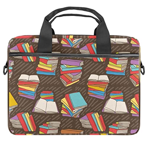 Housse ordinateur portable 14 pouces sacoche bandoulière motif livre design