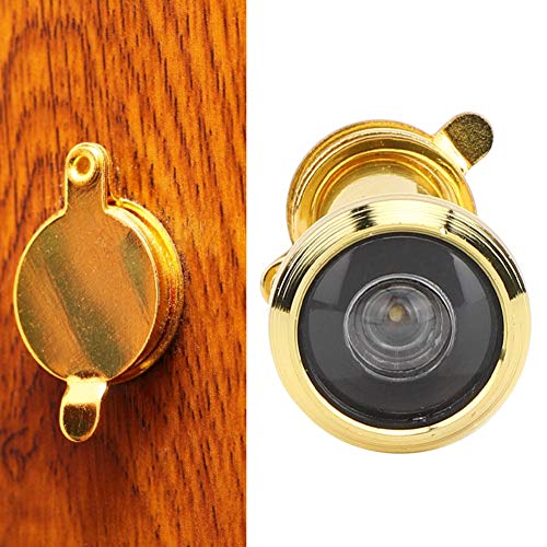 POCREATION Mirilla para puerta con ángulo de visión de 220 grados, para puertas de madera, fibra de vidrio o metal, diámetro de agujero dorado simple 14 mm, grosor de puerta 14-16 mm miniatura 7