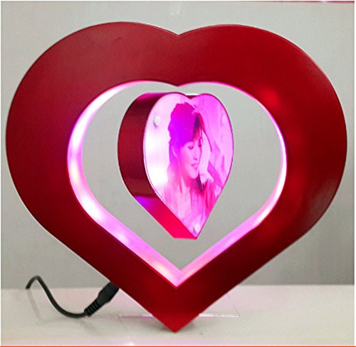 Eplze Amour Cur Magnétique Lévitation Anti La gravité Flottant Photo Cadre avec LED Lumières
