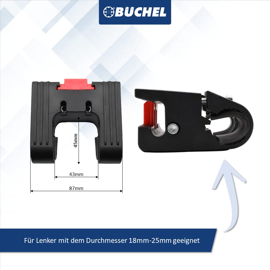 BÜCHEL Fahrradkorb | Einkaufs-Tasche I Faltbar I Korb für vorne mit Express-Halterung für schnelles An- und Abnehmen. I Fahrradtasche, Fahrrad Zubehör