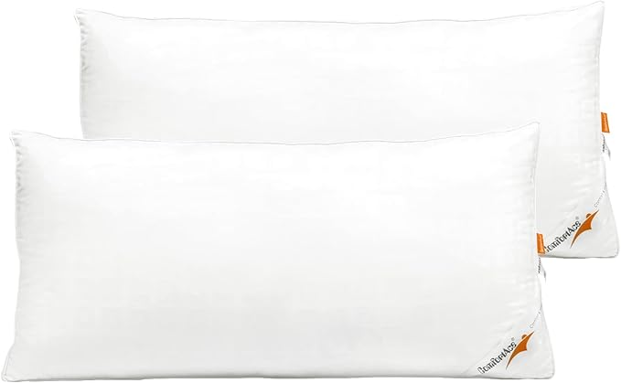 Paquete de 2 almohadas estándar para dormir, funda de almohada 100 % algodón transpirable, almohadas de cama suaves de colección premium para hotel, 40 x 80 cm