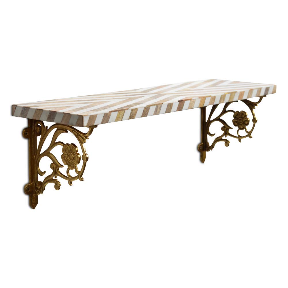 Supports d'étagère rétro Aakrati métal victorien 17,8 cm console murale noire