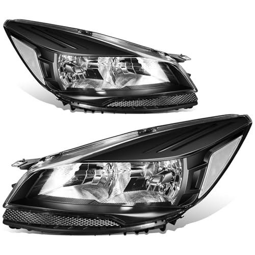 Auto Dynasty Headlights Assembly HeadLamps Compatible with 2013 2014 2015 2016 Ford Escape 3rd Gen Driver and Passenger Side Black Housing Clear Corner