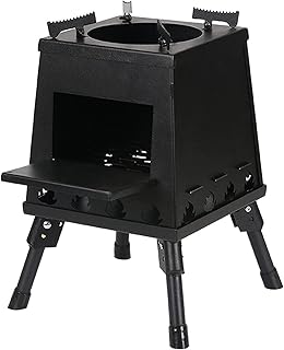 Camping Stove Lightweight Wood Stove,Camping Stove,Rocket Stove,Outdoor Wood Burning Stove,Wood Burning Camp Stoves Portable Folding Stainless Steel Backpacking Stove with Carry Bag for Camping Hikin