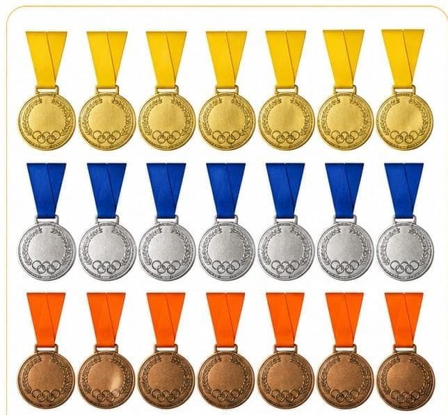 Gold, Silver & Bronze Award Medals Set of 18 with Ribbons | 6 Gold, 6 Silver & 6 Bronze Medals for Kids & Adults | Sports Day, School Competitions, Tournaments (Gold Silver Bronze_18_MDL .)-picture-18