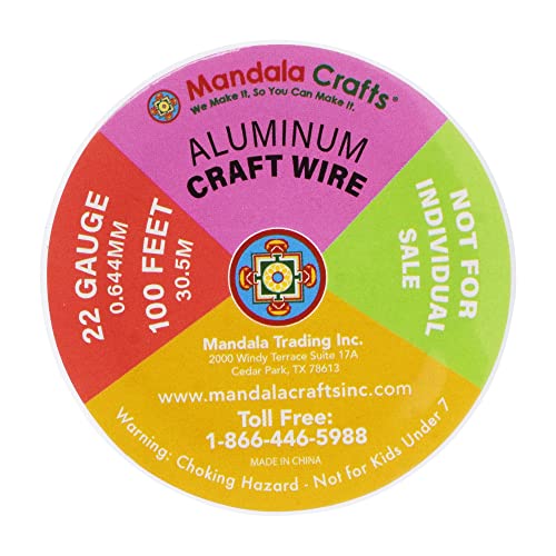 Image of Mandala Crafts 22 Gauge Anodized Aluminum Craft Wire for Jewelry Making - 400 FT Colored Flexible Rainbow Wire - Bendable for Bonsai Armature Crafting Sculpting