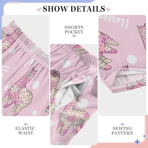 ZZXXB Llama Polka Dot Boys Long Pants Soft Trousers Elastic Waist Kids Lounge Bottoms with Pockets S-XL4