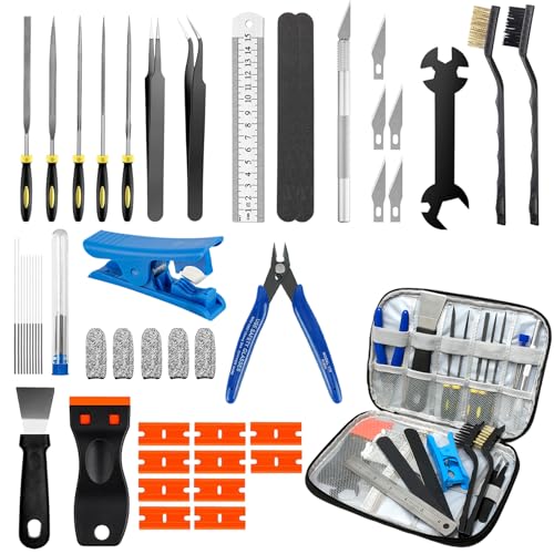 50pcs 3D Printer Tool Kit & Accessories – Nozzle Cleaning Tools, Scrapers, Files, Wire Cutter,...