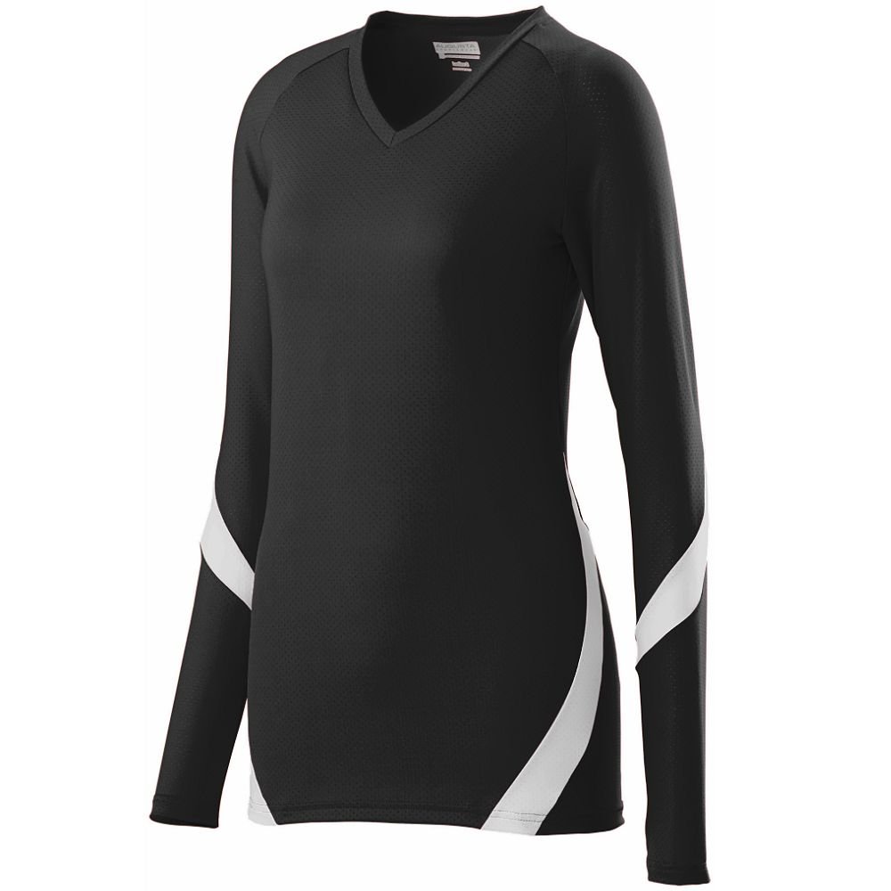 Augusta Girls' Dig Jersey (Black_White) (S)