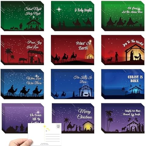 Kosiz 120 Pcs Nativity Postcards Cover