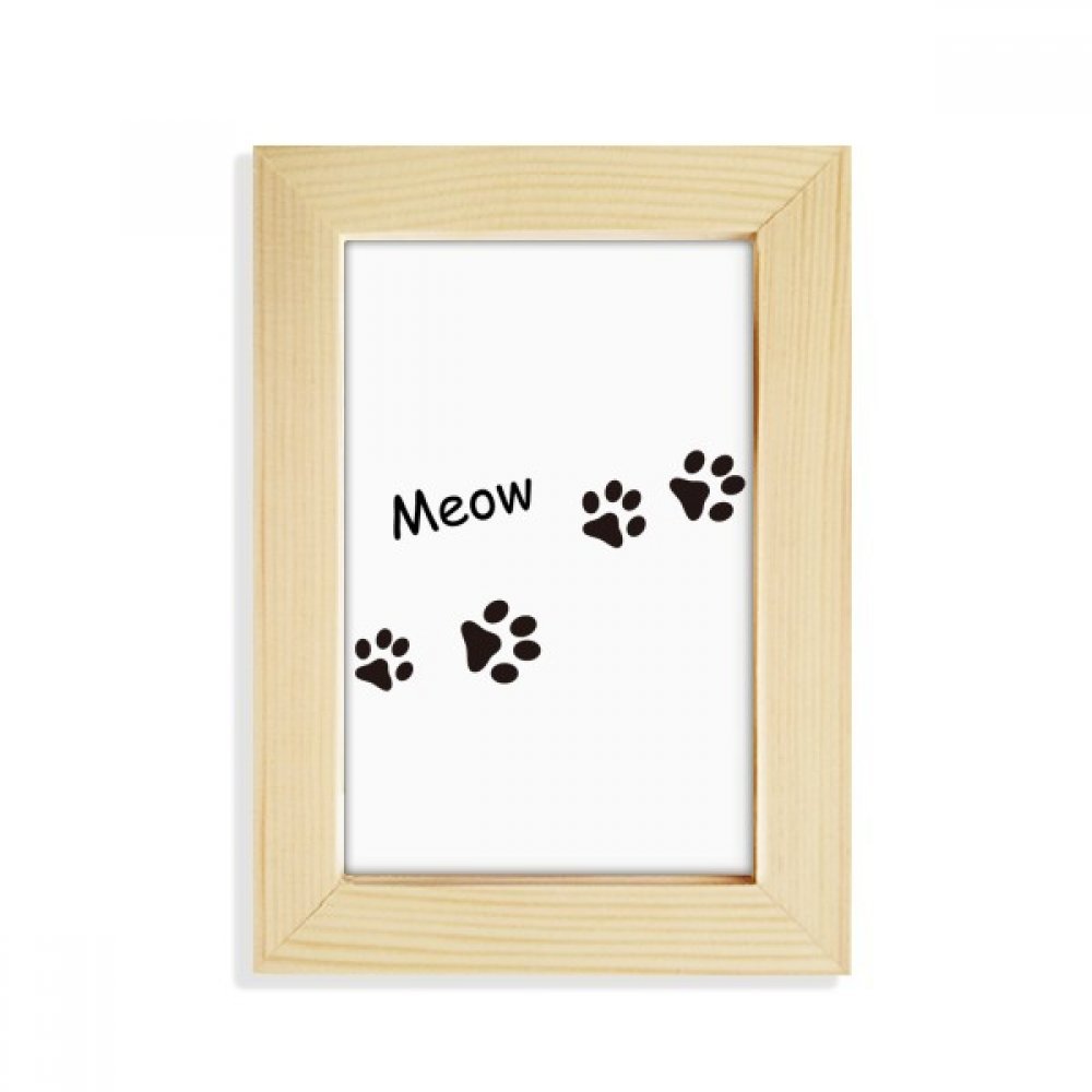 Marco de fotos de madera 5x7 de gato negro con arte animal