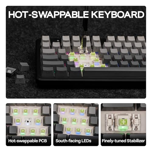Image of EPOMAKER X Aula F108 PRO Wireless Gaming Keyboard with Screen, 8000mAh Battery, 104 Hot-Swappable and Programmable Keys and Knob, RGB Backlight, for Mac /PC /Android (Black Gradient)