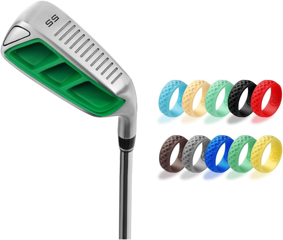 MAZEL Golf Chipper Wedge 45 Degree & Golf Silicone Rings 10 Pack,Bundle of 2