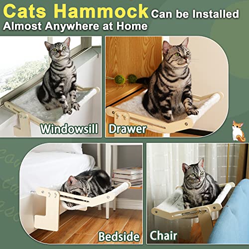 Cat Window Perch For Large Cats Indoor, Qpinkpet Cat Window Hammock, Kitty Hammock Window Bed Sturdy With 2 Replacement Covers For Year Around, Cats Seat Shelf For Window Sill Inside For Big Cat #TOP2