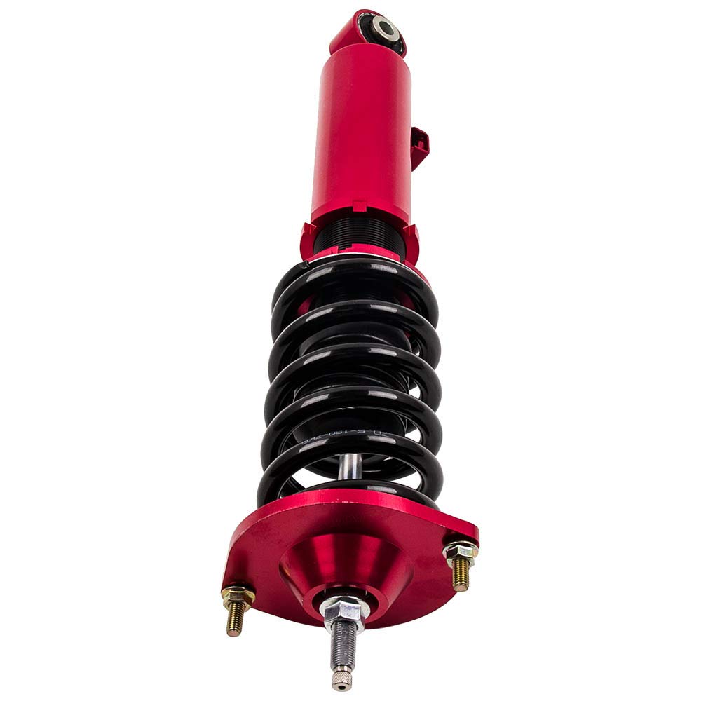 maXpeedingrods 4 Lots de Hauteur Ajustable Damper Réglable Coilover Kit de Suspension Amortisseurs Combinés Filetés Struts pour Mazda Miata MX5 NA NB 1989-2005 Rouge