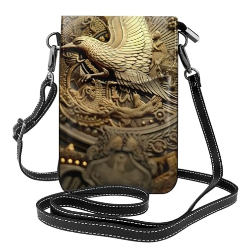 Bolso pequeño para teléfono celular, 19,3 x 12,4 cm, YYHHAOFA bitcoins, moderno, práctico, multifuncional, funda cruzada de cuero con solapa para mujer