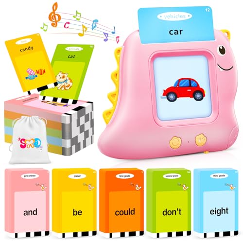 Image of TimingSXD Talking Flash Cards for Toddlers, 540 Sight Words Flash Cards Speech Therapy Toys - Learning Educational Gifts for Age 1 2 3 4 5 6 Years Old Boys and Girls(540 Sight Words_Pink)