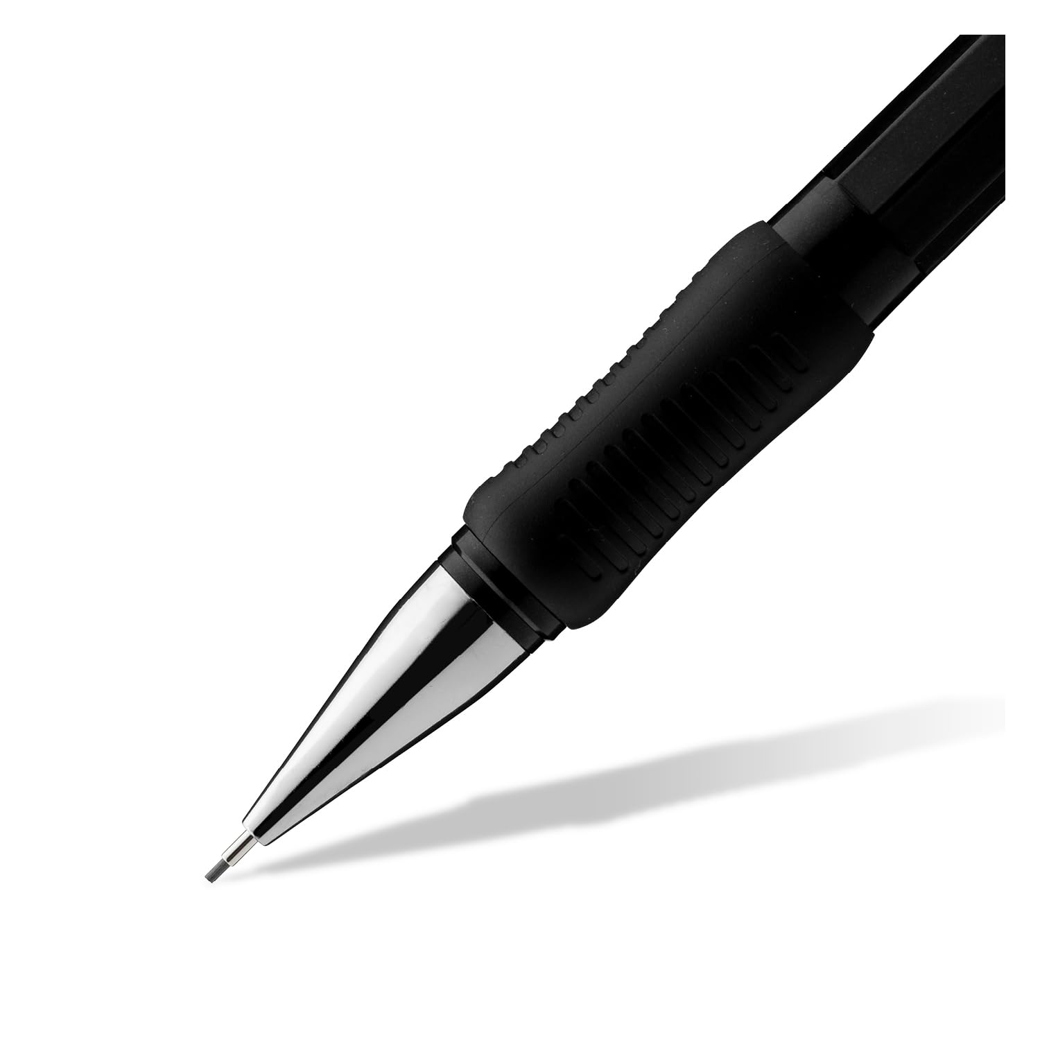 Aristo AR85107 Druckbleistift WD1 0,70 mm (Ergonomisch gerillte Griffzone, gefederte Minenführung, Härtegrad Mine HB, integrierter Radiergummi) schwarz, 10 Stück