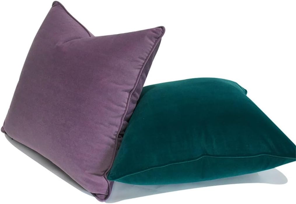 HBJWOV Dark Green Plush Double-Sided Chair Cushion Cover Model Room Living Sofa Throw Pillow