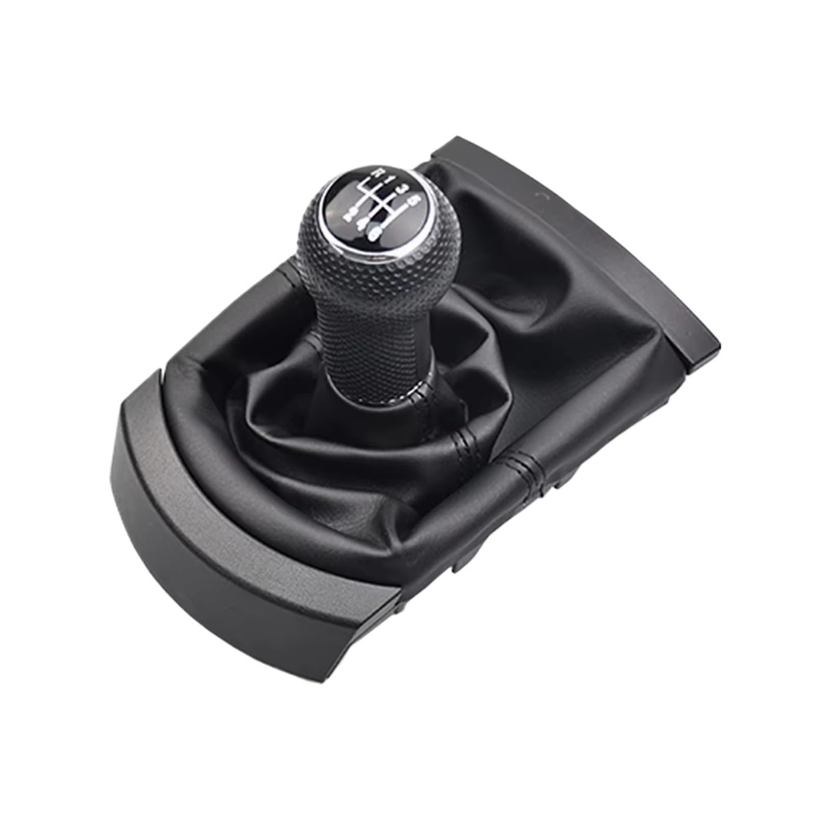 Qmtvfsrh 6 Speed Black Cover Car Gear Shift Knob For Seat For Ibiza 2002-2010 12Mm 5/6 Speed Manual Gear Shift Knob Pu Gaiter Boot Dust Cover Interior Shifter(6 Speed Black Cover)
