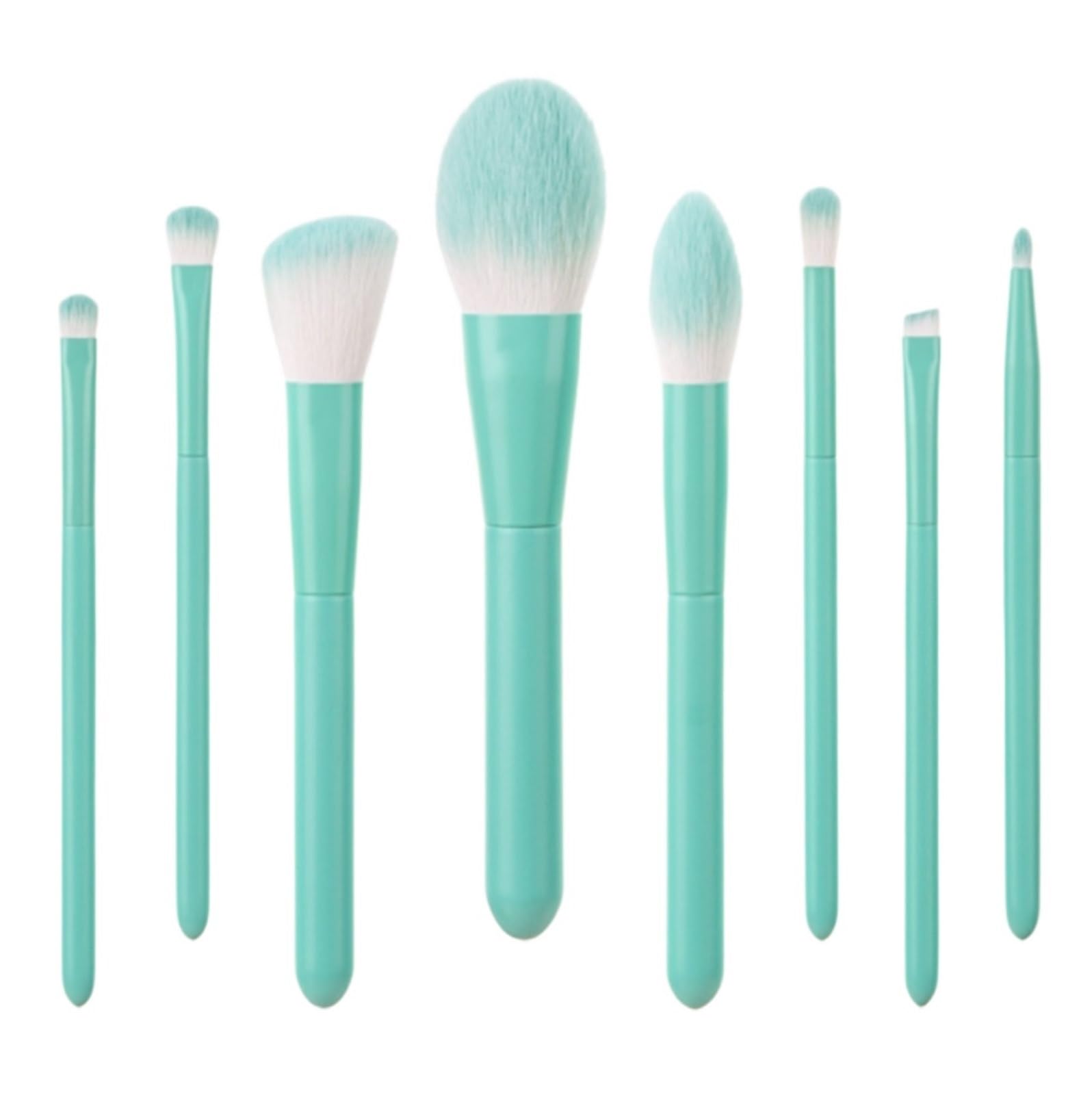 Pinselset Makeup Make-up-Pinsel-Set 8-teilig for Augen Und Gesicht Konturpinsel Mit Weichen Borsten Und Holzgriff Make Up Pinsel für Buffing(Grün)